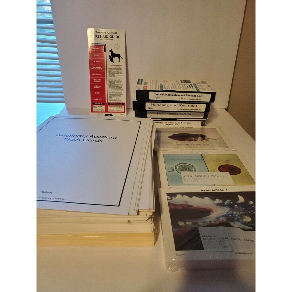 Animal nursing veterinarian tech training flash cards movies parasite, disease